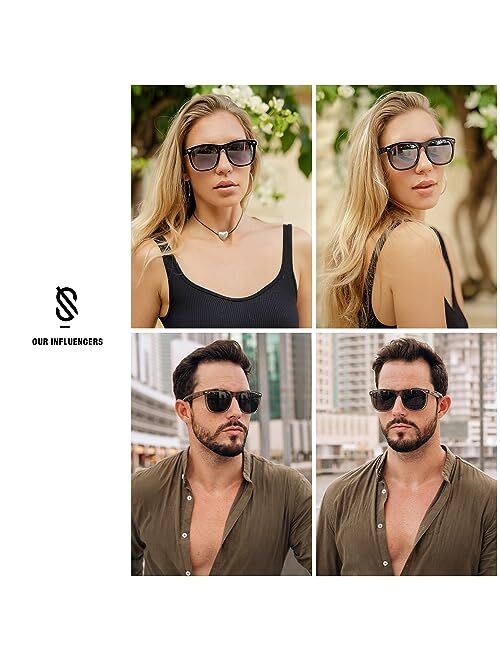 SOJOS Classic Square Sunglasses for Women Men Vintage Retro Oversized Womens UV400 Sun Glasses SJ2270