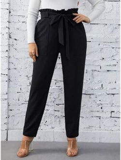 Priv Plus Paperbag Waist Belted Pants