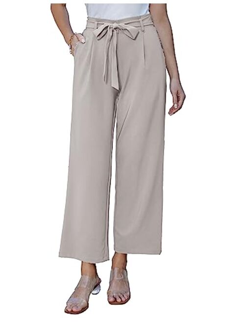 GRACE KARIN Women's Casual Wide Leg Pants Flowy Business Palazzo Pants with Pockets