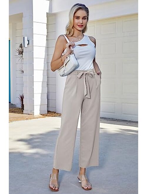 GRACE KARIN Women's Casual Wide Leg Pants Flowy Business Palazzo Pants with Pockets
