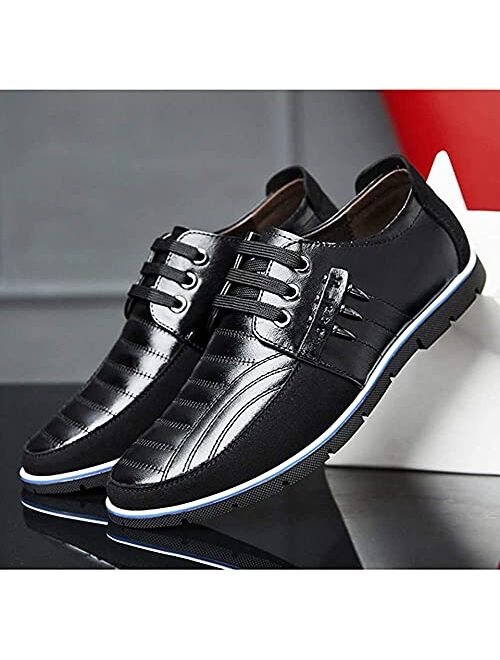 Asifn Men's Leather Shoes Loafers Casual Oxford Lace Up Business Classic Comfortable Luxury Driving Office Walking Moccasin British Fashion