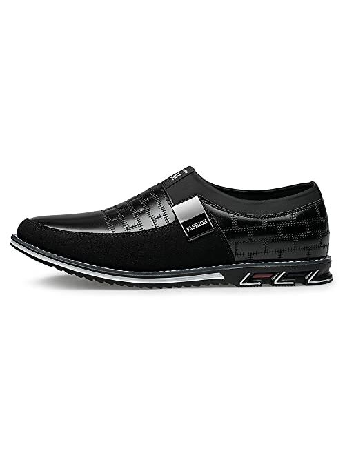 Flageli Men's Premium Leather Loafers Comfort Dress Shoes Fashion Casual Shoes Business Oxford Derby Shoe