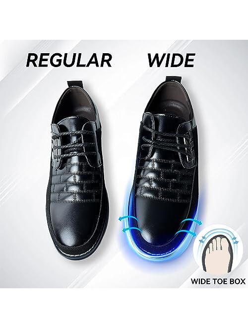 Recyphi Mens Oxford Derby Orthopedic Leather Shoes Casual Dress Sneakers Formal Business Loafers Comfortable Walking Driving Shoes