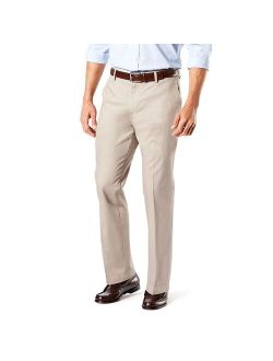 Signature Khaki Lux Straight-Fit Creased Stretch Pants