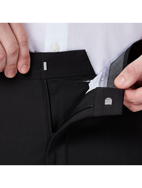 Mens Haggar Premium Comfort Flex-Waist Slim-Fit Stretch Flat-Front Dress Pants