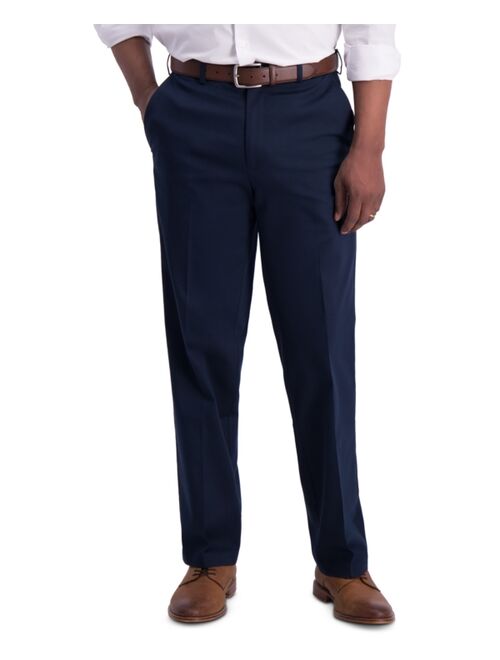 Haggar Mens Iron Free Premium Khaki Classic-Fit Flat-Front Pant