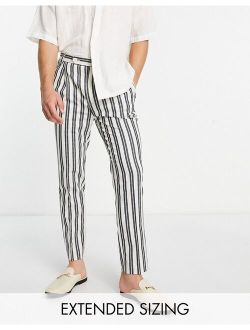smart tapered pants in white preppy stripe