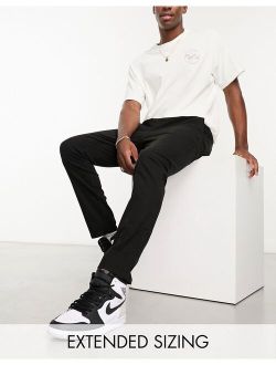 skinny chinos with elastic waist in black