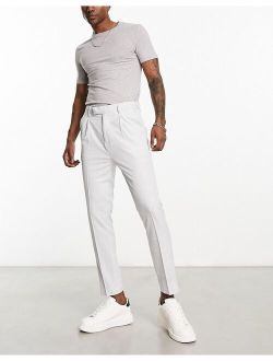 smart tapered pants in gray window check