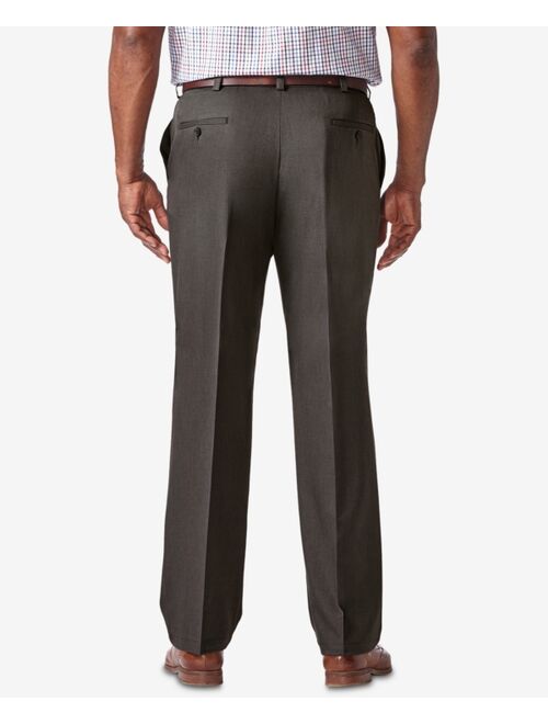 Haggar Men's Big & Tall Cool 18 PRO Classic-Fit Expandable Waist Flat Front Stretch Dress Pants