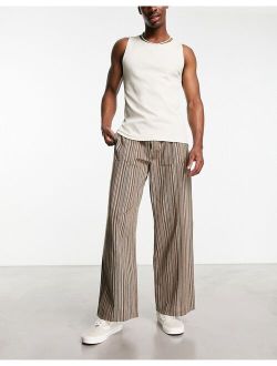 textured pants in brown