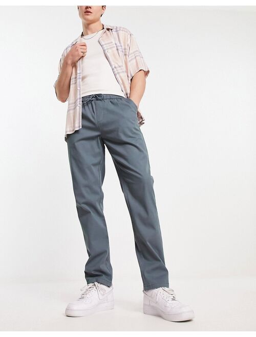 ASOS DESIGN slim chino pants in washed gray