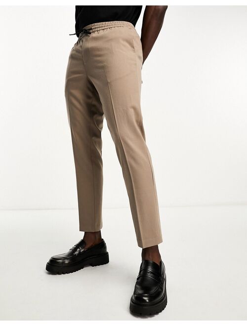 New Look pull on smart pants in camel
