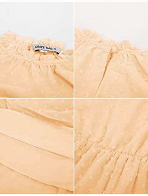 GRACE KARIN Girls Halter Neck Sleeveless Casual A-line Flowy Maxi Dress for 5-12 Years