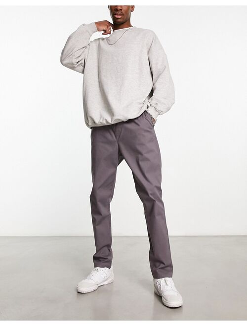 ASOS DESIGN tapered chinos in charcoal