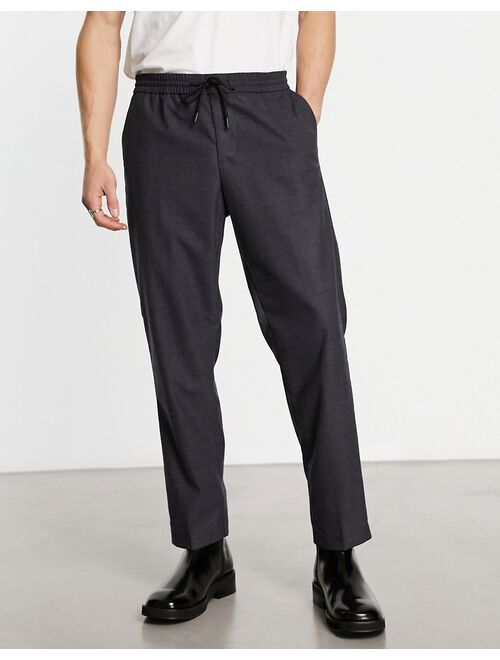 New Look slim check pants in gray