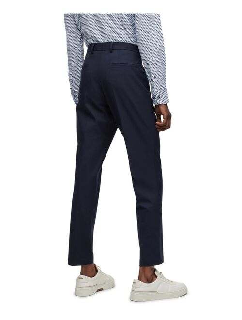 BOSS by Hugo Boss Men's Micro-Patterned Performance Slim-Fit Trousers