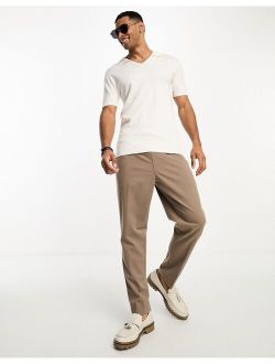 pull on smart pants in camel