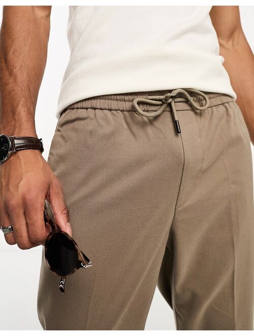 New Look pull on smart pants in camel