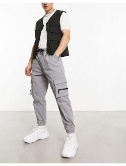 pocket cargo sweatpants in gray exclusive to ASOS