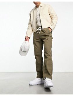 PacSun Bowen multi pocket carpenter pants in olive vine