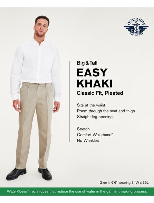 Dockers Men's Big & Tall Easy Classic Pleated Fit Khaki Stretch Pants