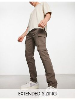 slim cargo pants in brown