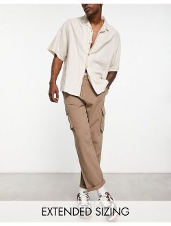 relaxed cargo pants in stone