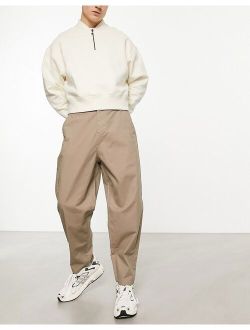 oversized tapered chinos in beige