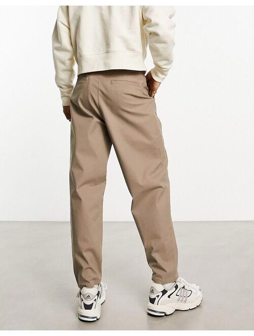 ASOS DESIGN oversized tapered chinos in beige