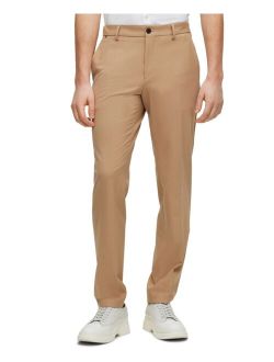 BOSS by Hugo Boss Men's Slim-Fit Micro-Patterned Performance-Stretch Cloth Trousers