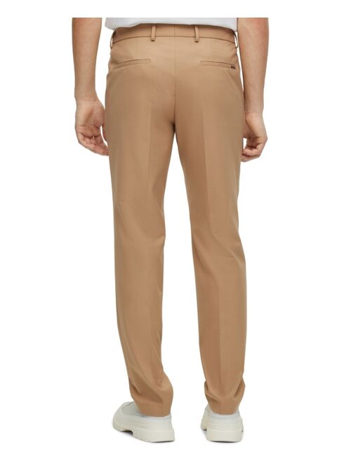 BOSS by Hugo Boss Men's Slim-Fit Micro-Patterned Performance-Stretch Cloth Trousers