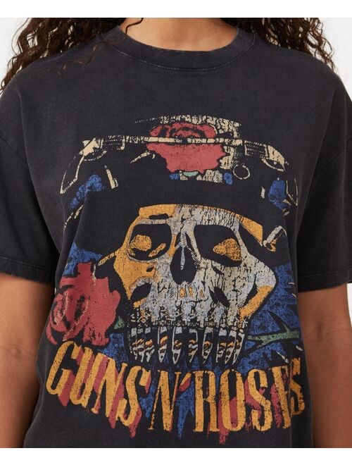 COTTON ON Women's Boyfriend Fit Guns N Roses T-shirt