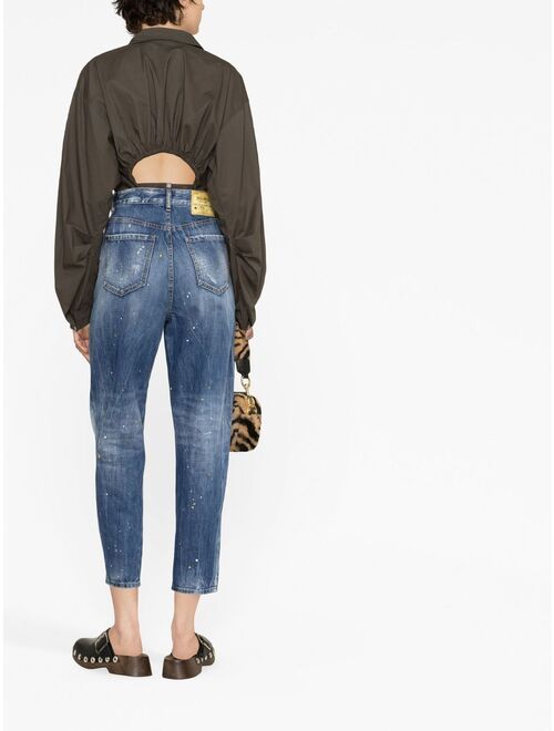Dsquared2 distressed patchwork cropped jeans