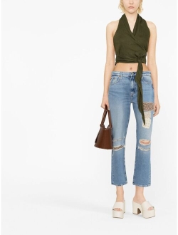 patchwork mid-rise jeans