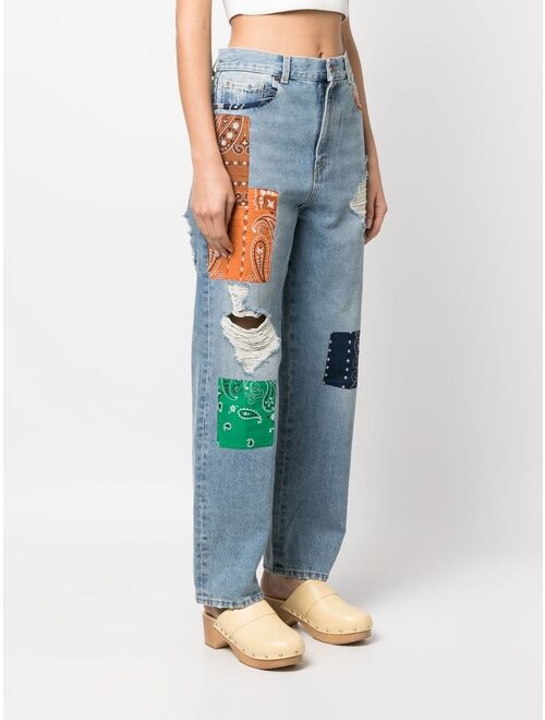 Alanui California patchwork-detailing jeans