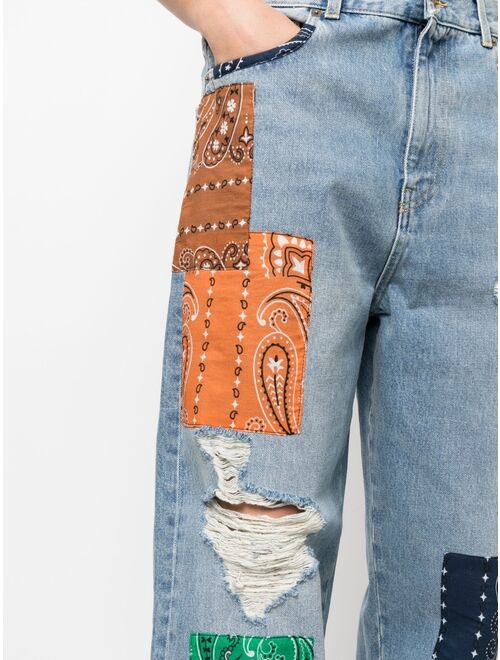 Alanui California patchwork-detailing jeans
