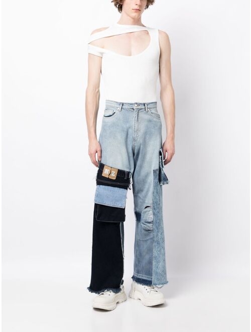 Natasha Zinko patchwork cargo mid-raise jeans