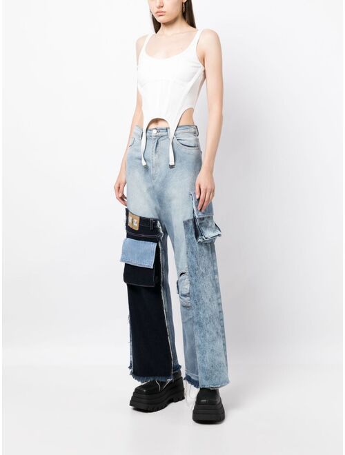 Natasha Zinko patchwork cargo mid-raise jeans