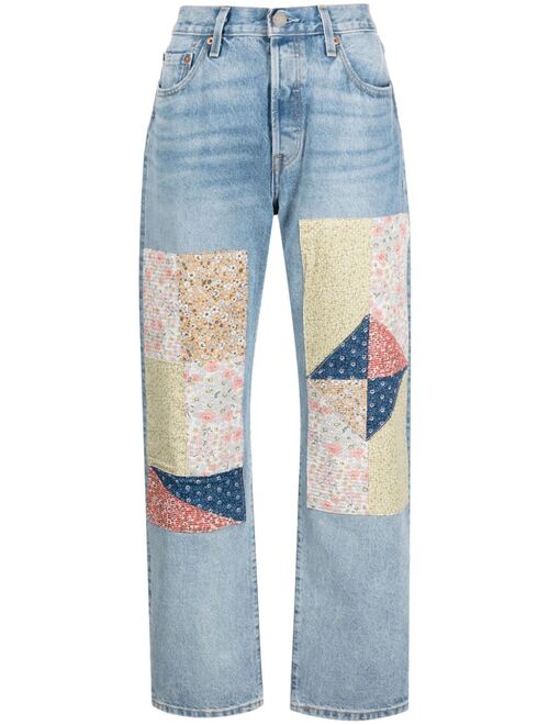 Levi's 501 '90s patchwork straight-leg jeans