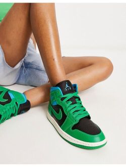 Jordan Air 1 Mid sneakers in black and green
