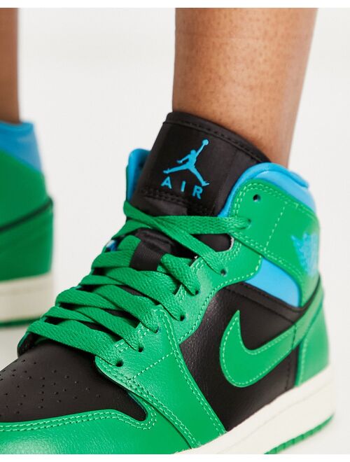 Nike Jordan Air 1 Mid sneakers in black and green