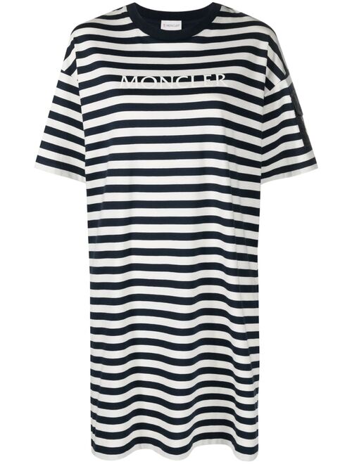 Moncler logo-print striped T-shirt dress