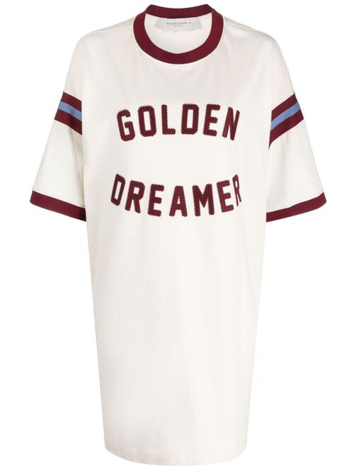 Golden Goose slogan-applique cotton T-shirt dress