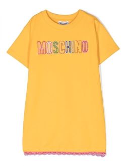 Kids logo-embroidered T-shirt dress