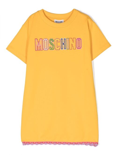 Moschino Kids logo-embroidered T-shirt dress