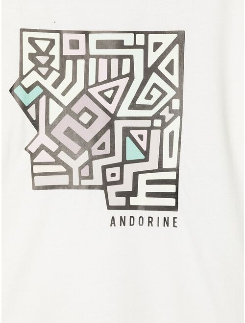 Andorine logo-print ruffled T-shirt dress