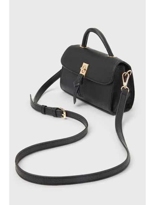 Lulus Clean Vibe Black Mini Crossbody Bag
