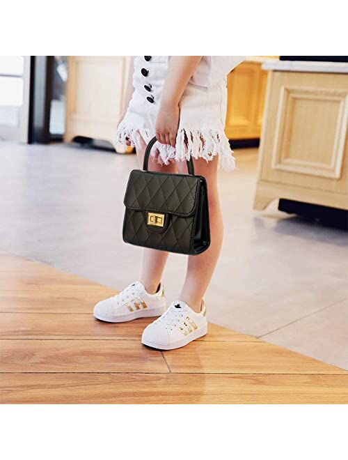 Qiuhome Girls Purse Bag Cute Toddler Crossbody Handbag for Kids (Black)