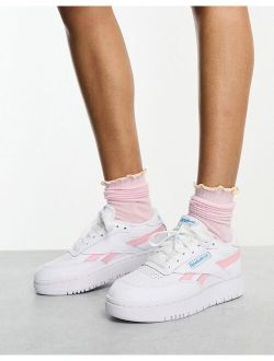 Club C Double Revenge sneakers in white with pink detail